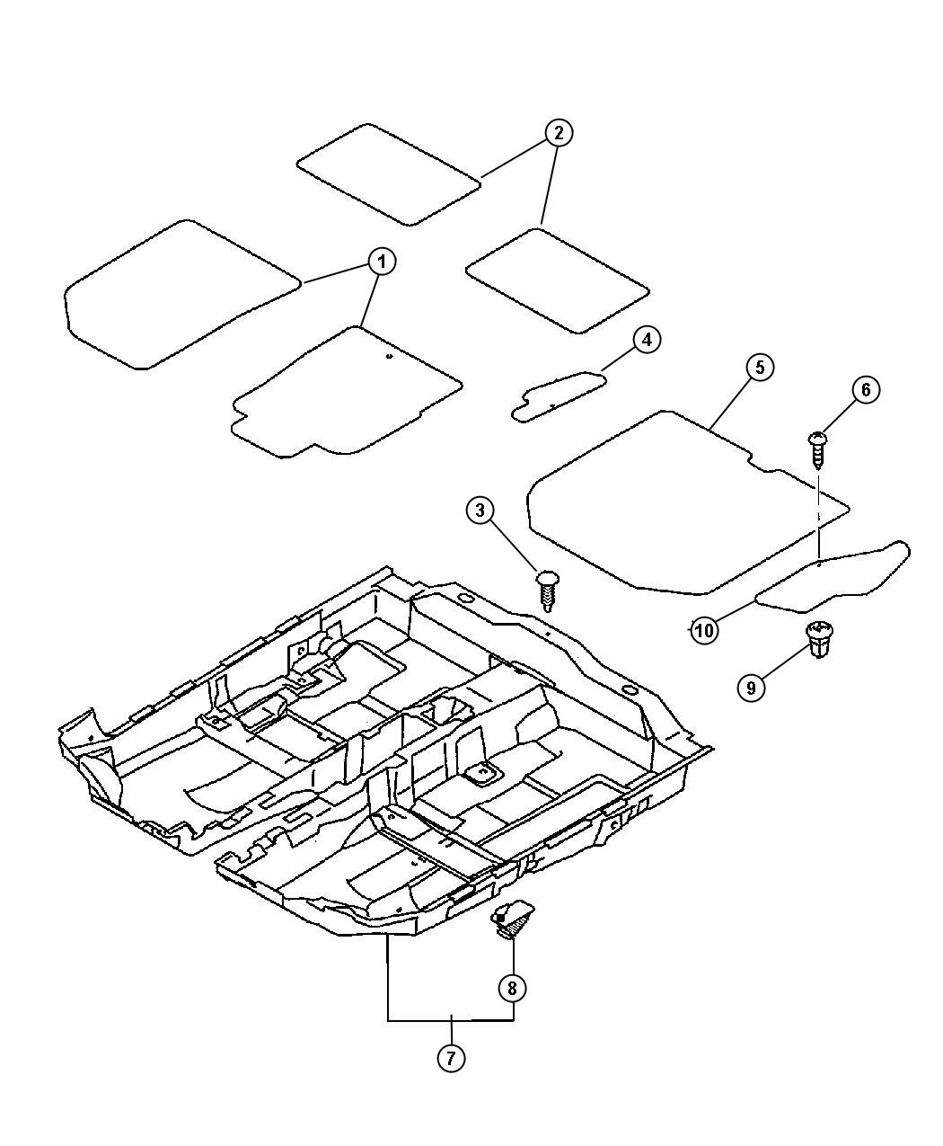 Diagram Carpet. for your 2000 Chrysler 300  M 