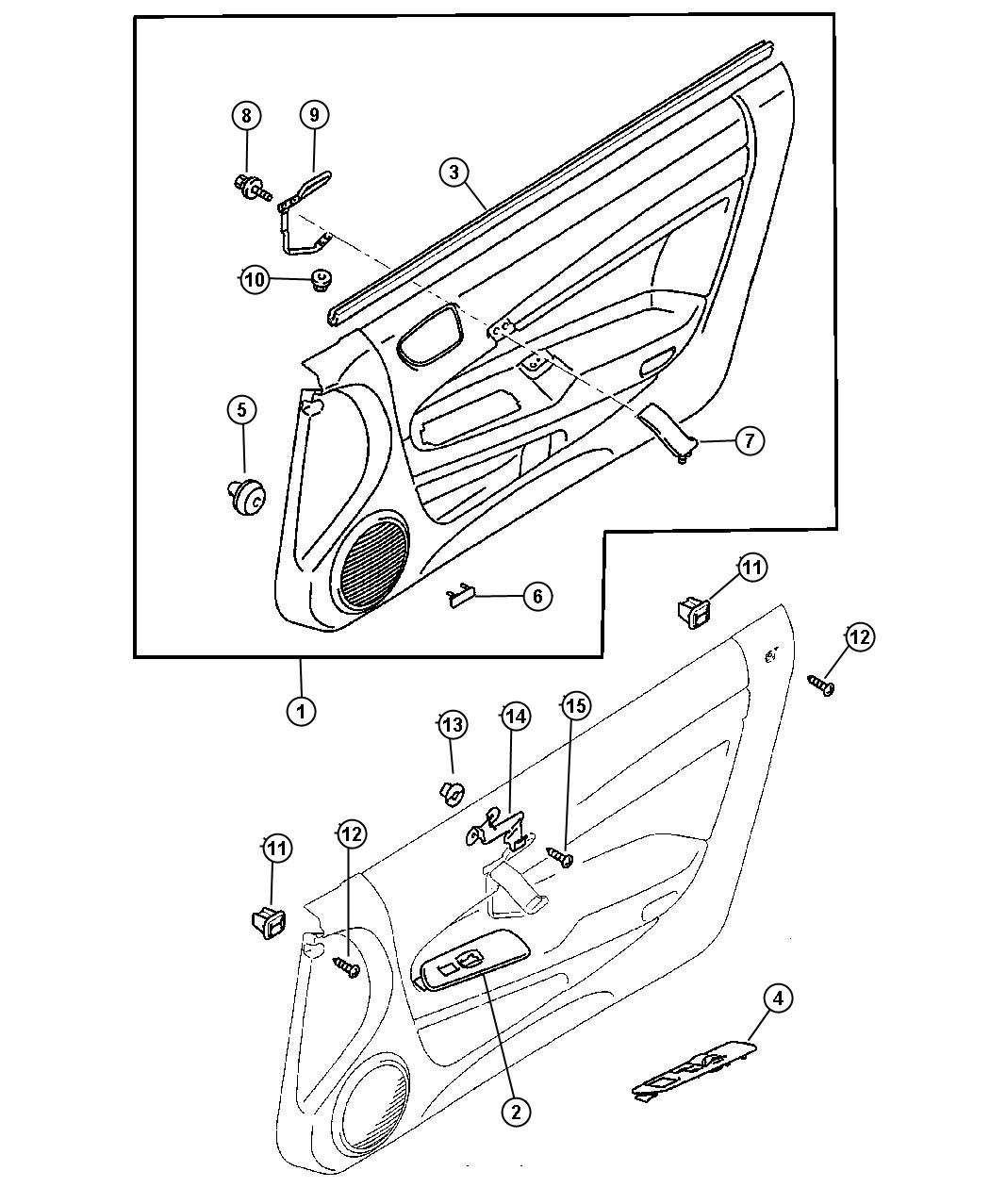 Diagram Door Panel - Front. for your Chrysler 300  M