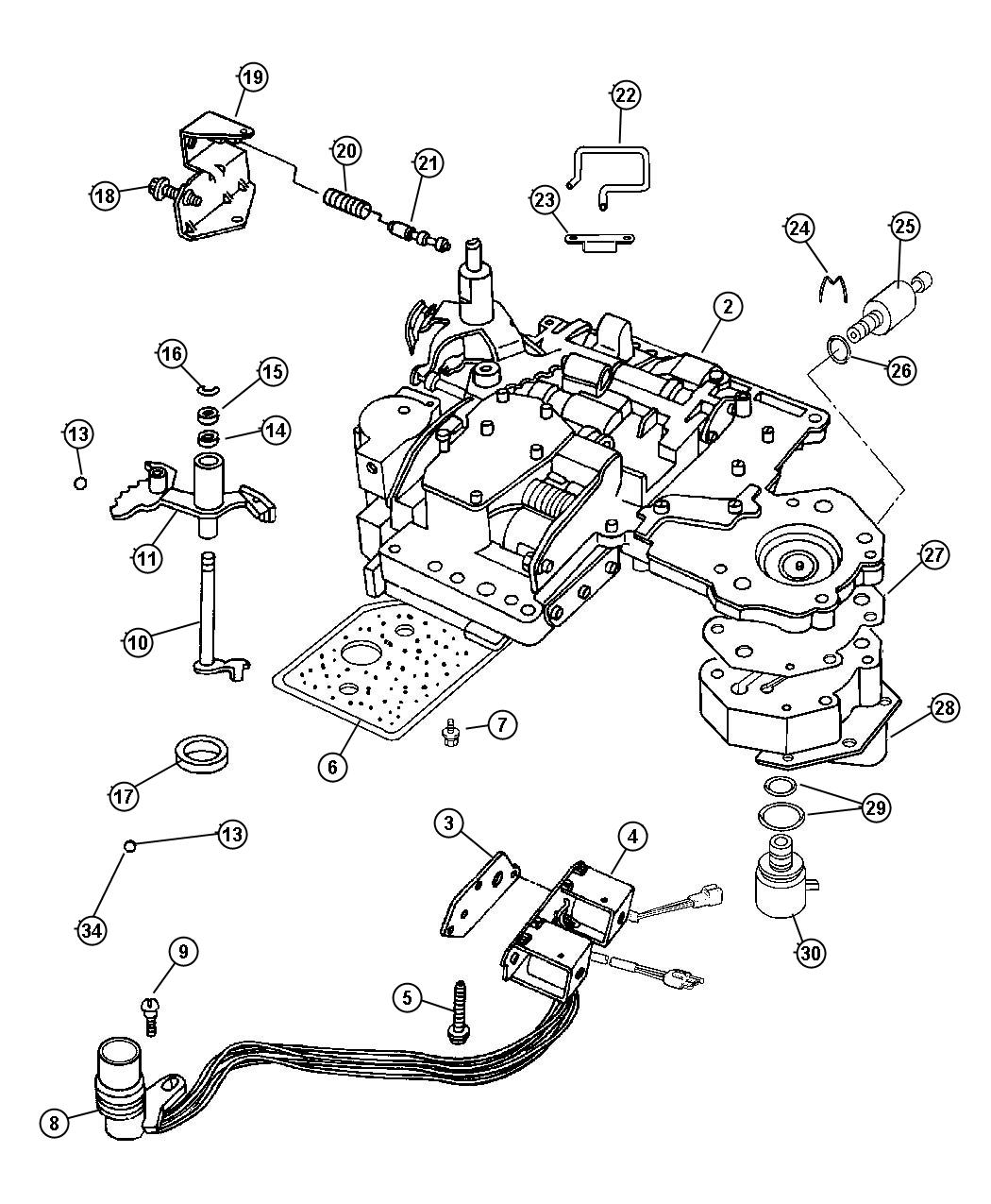 Diagram Valve Body [48RE] [Transmission -4-Spd. Automatic,48RE]. for your Dodge Ram 2500  