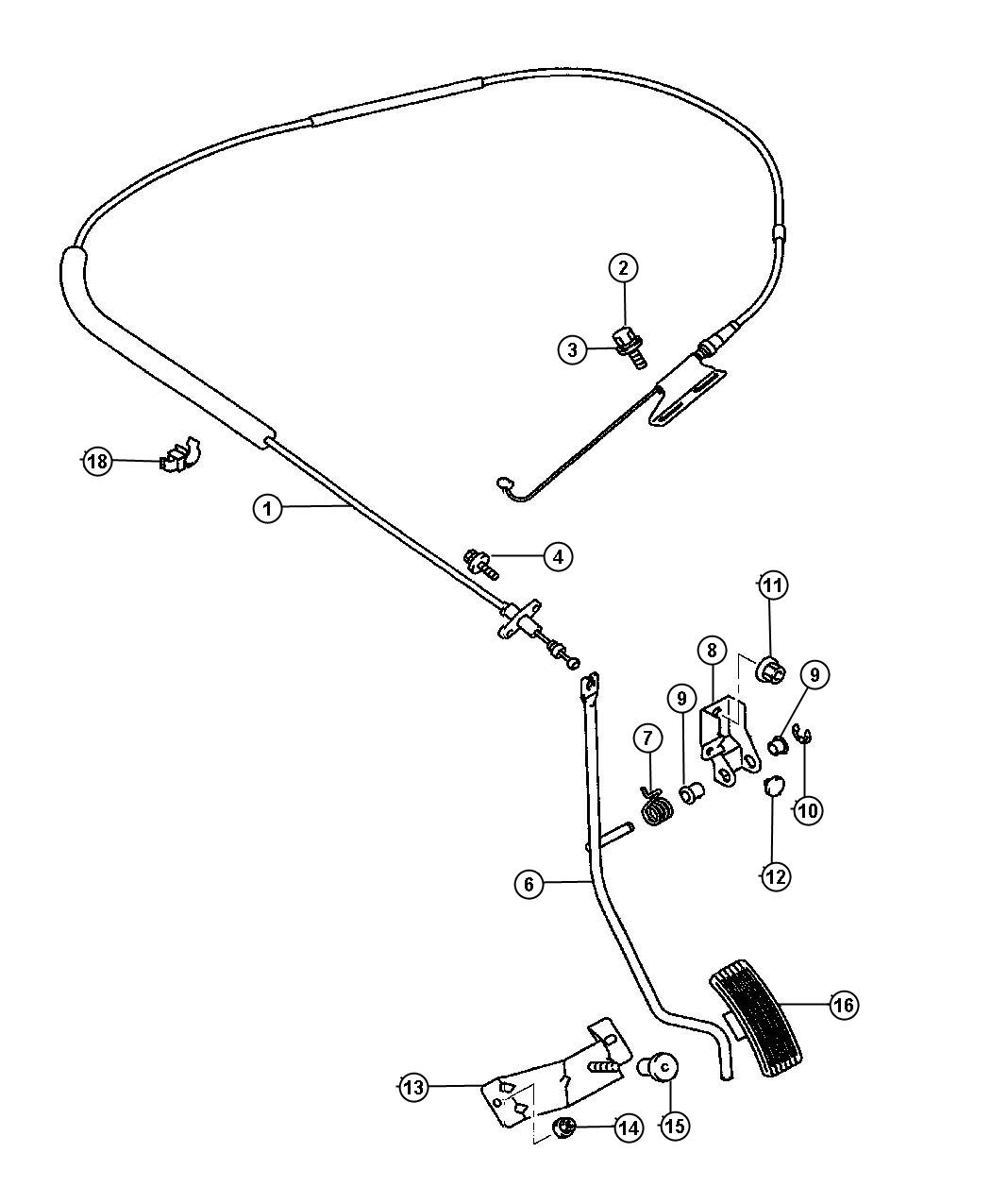 Throttle Contols and Pedal. Diagram