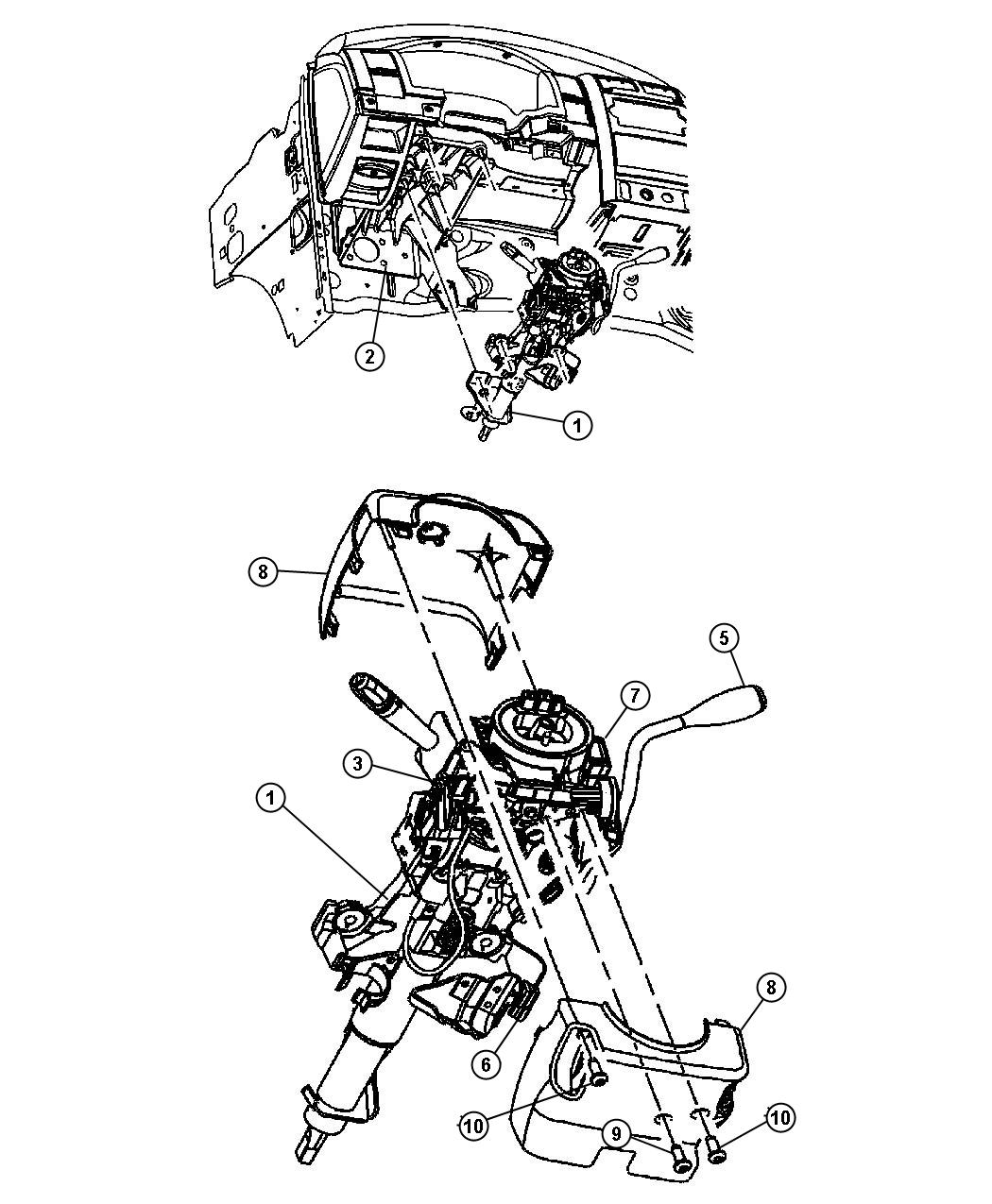 Diagram Column,Steering,Upper and Lower. for your Dodge Charger  