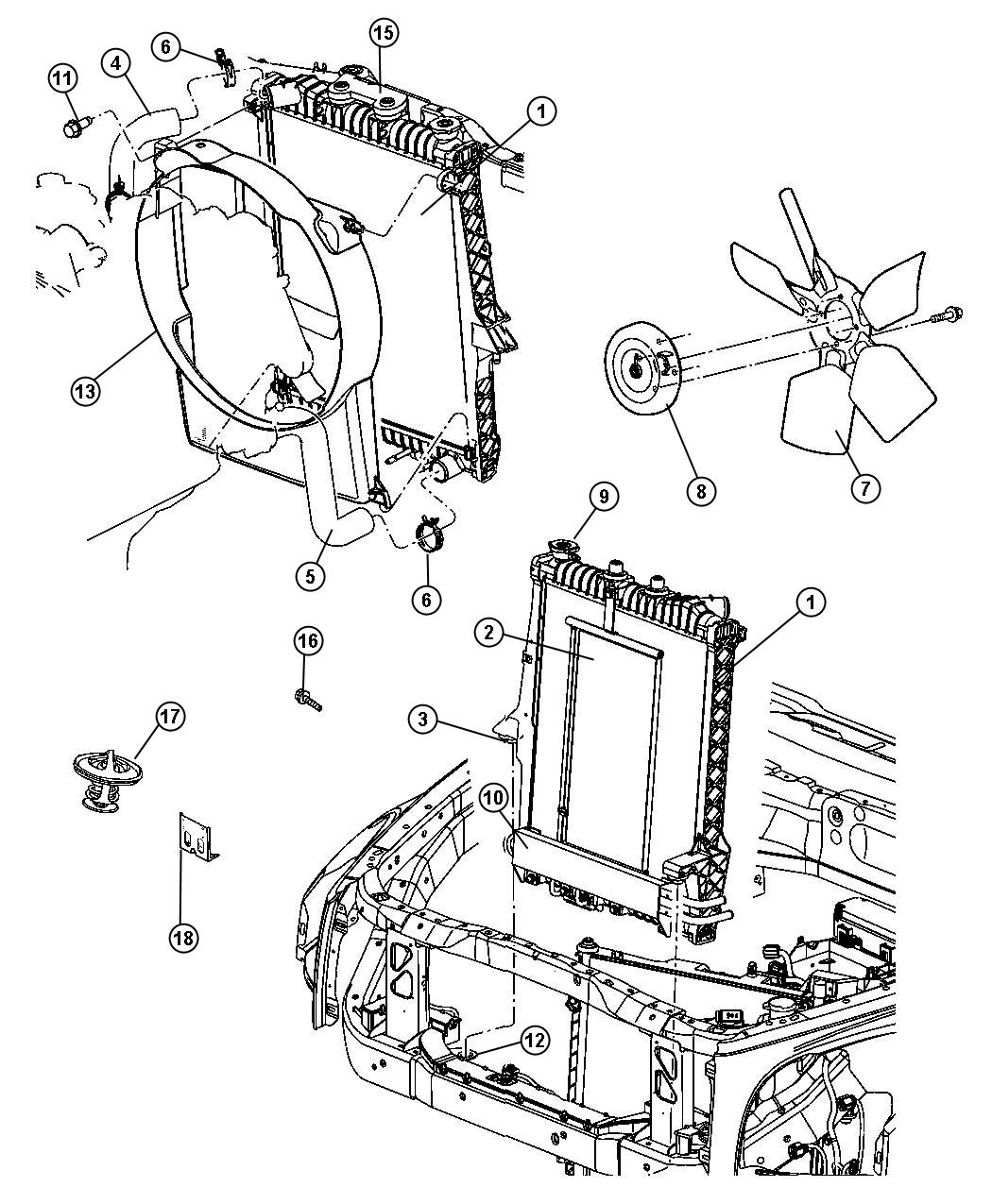 Diagram Radiator and Related Parts. for your 2003 Chrysler 300  M 