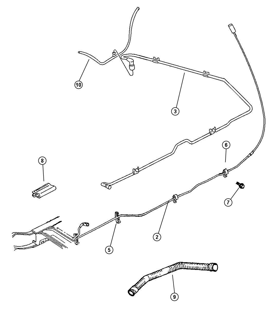 Diagram Fuel Lines, Rear. for your Dodge Ram 3500  