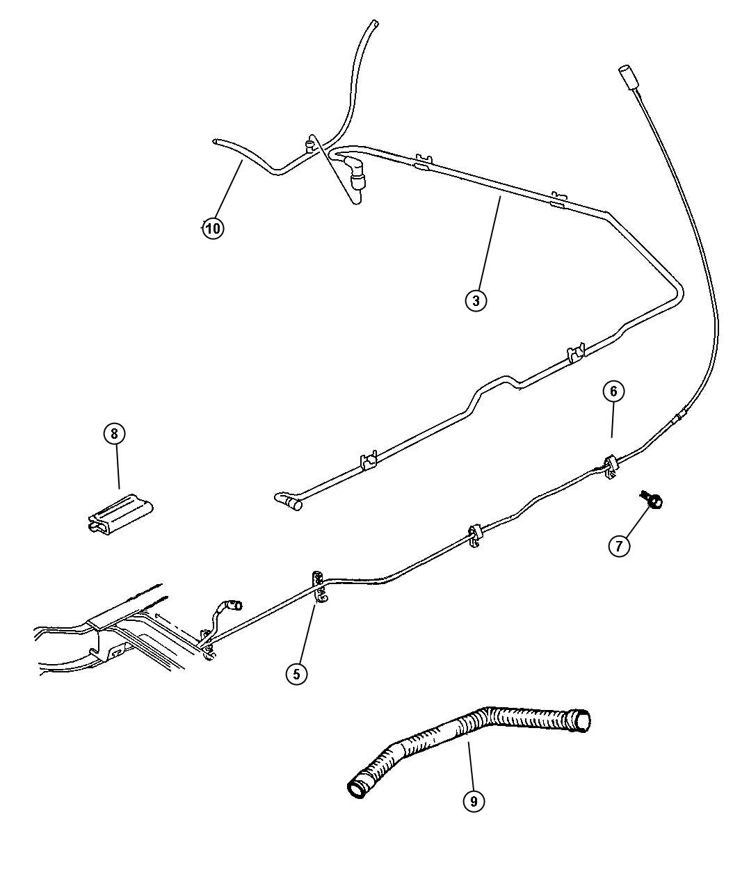 Diagram Fuel Lines, Rear. for your Dodge Ram 3500  