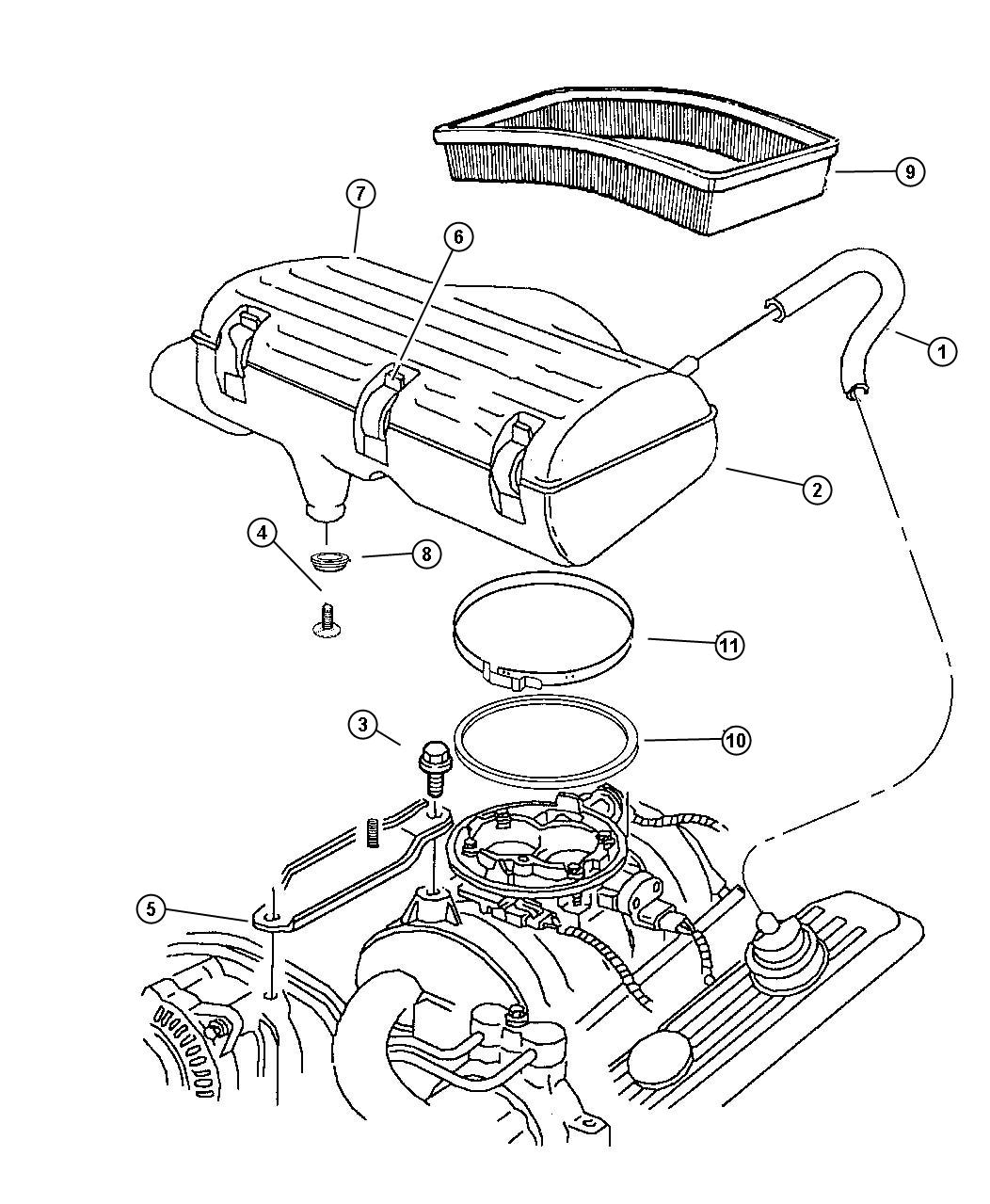 Diagram Air Cleaner. for your 2001 Chrysler 300  M 