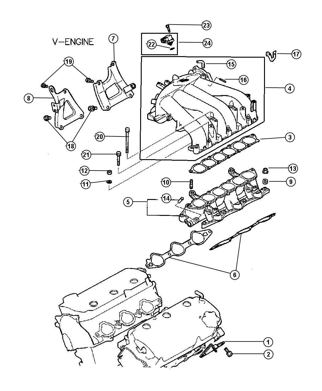 Diagram Intake Manifold. for your 2000 Chrysler 300  M 