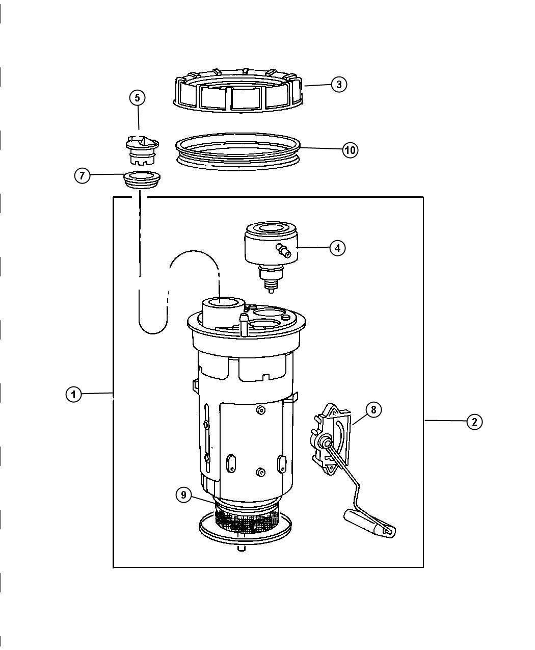 Diagram Fuel Module, 1998-99 All Engines. for your Dodge Ram 2500  