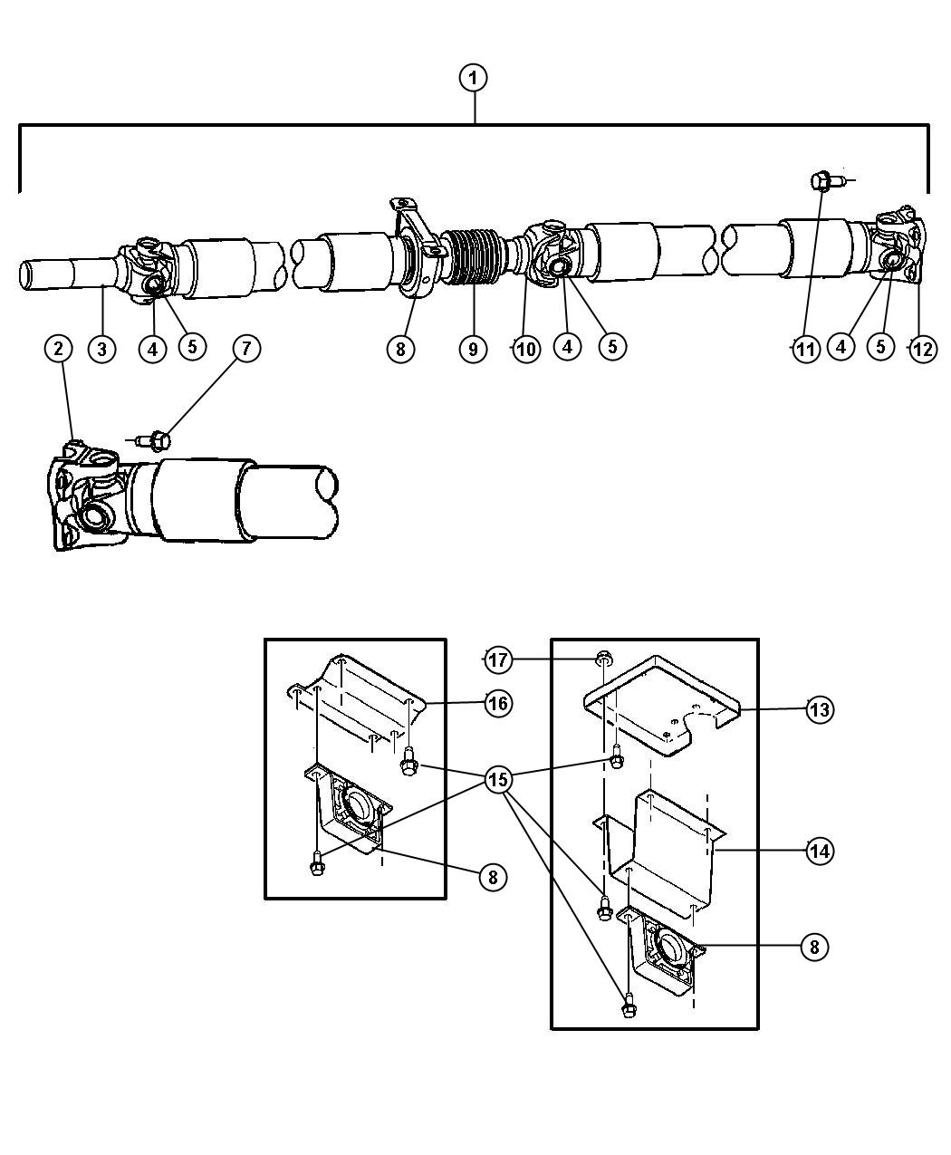 Shaft,Propeller,Rear,2 Piece,Body 41,42,62,DH 2,3. Diagram