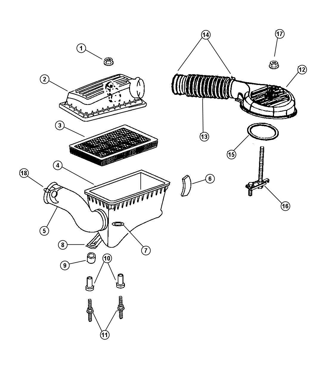 Diagram Air Cleaner. for your 2001 Chrysler 300  M 