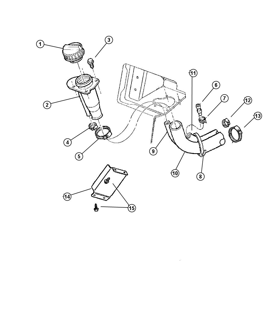 Diagram Fuel Tank Filler Tube. for your 2021 Jeep Wrangler   