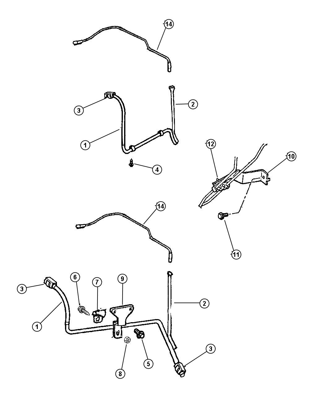 Diagram Fuel Lines, Front. for your Jeep Cherokee  