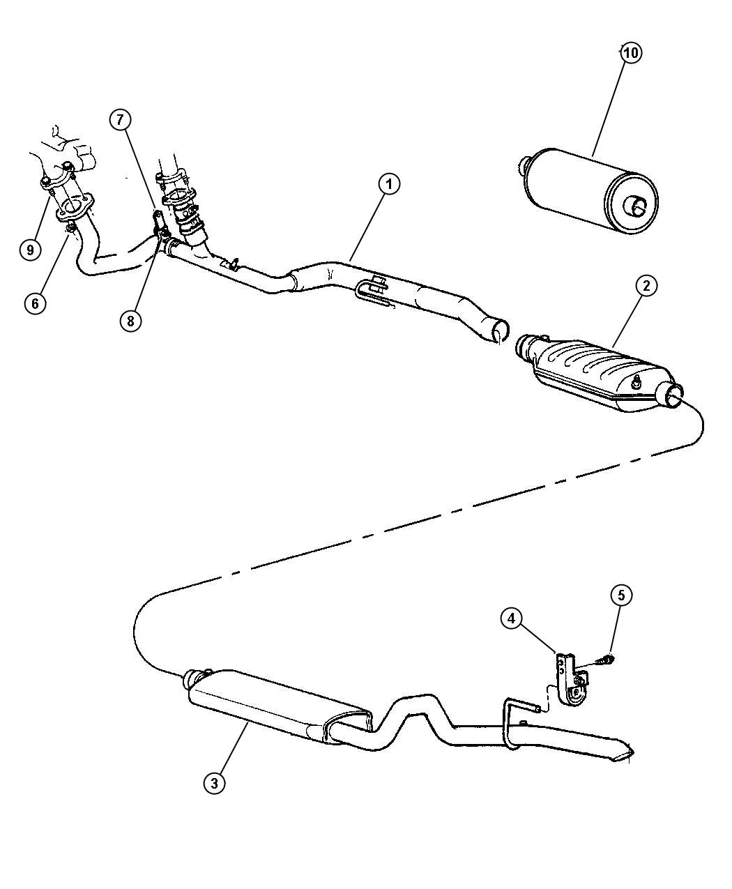 Diagram Exhaust System (ELF and EML). for your Jeep