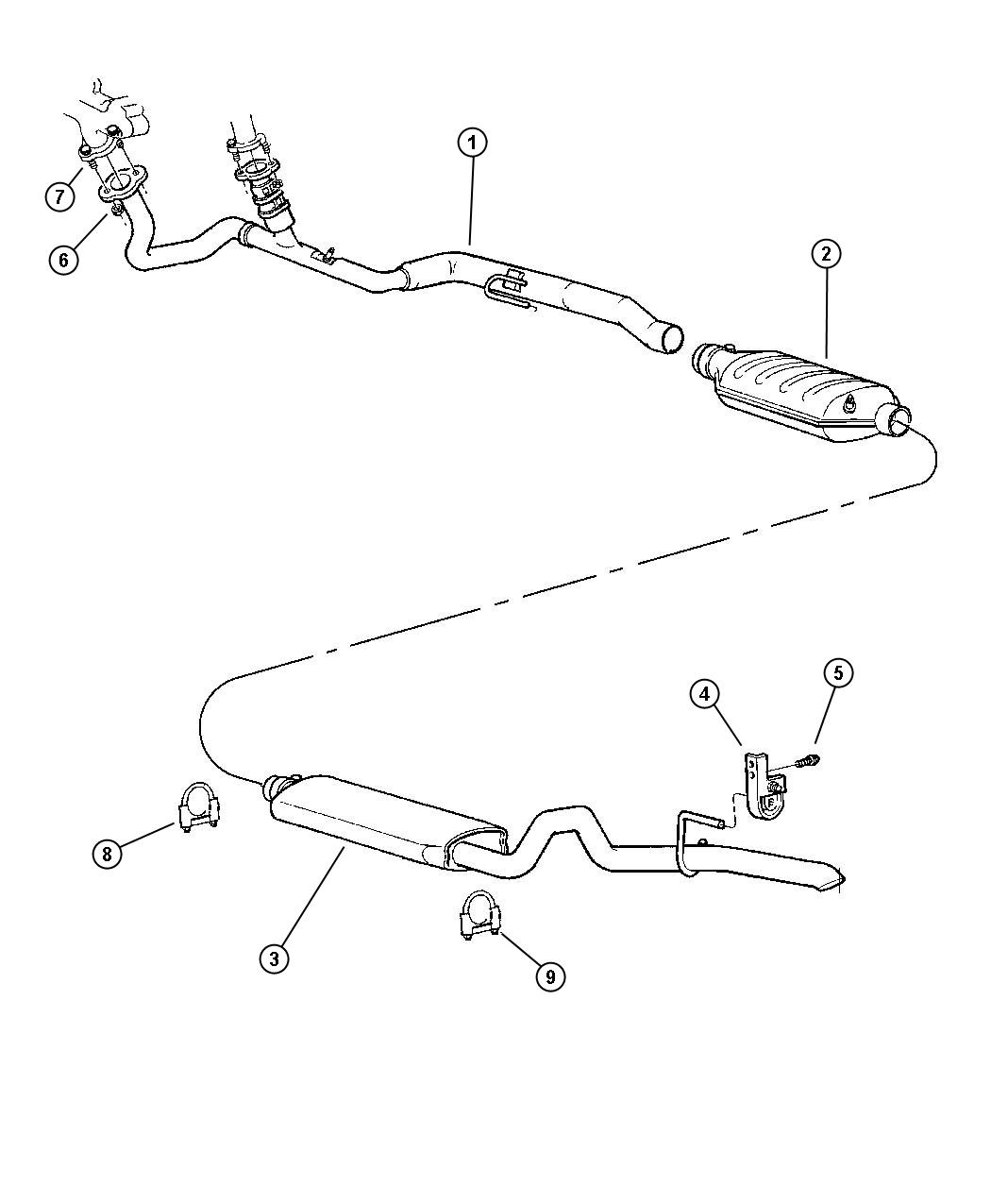 Diagram Exhaust System. for your Jeep