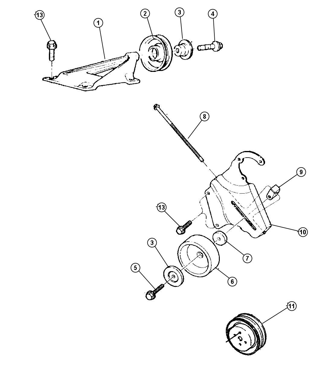 Drive Pulleys, 4.0L Engine (ER0), LHD. Diagram