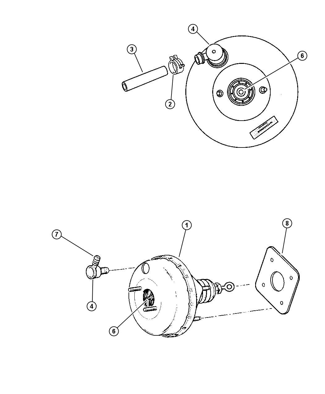 Full size assembly image of Booster, Power Brake. (1/1)