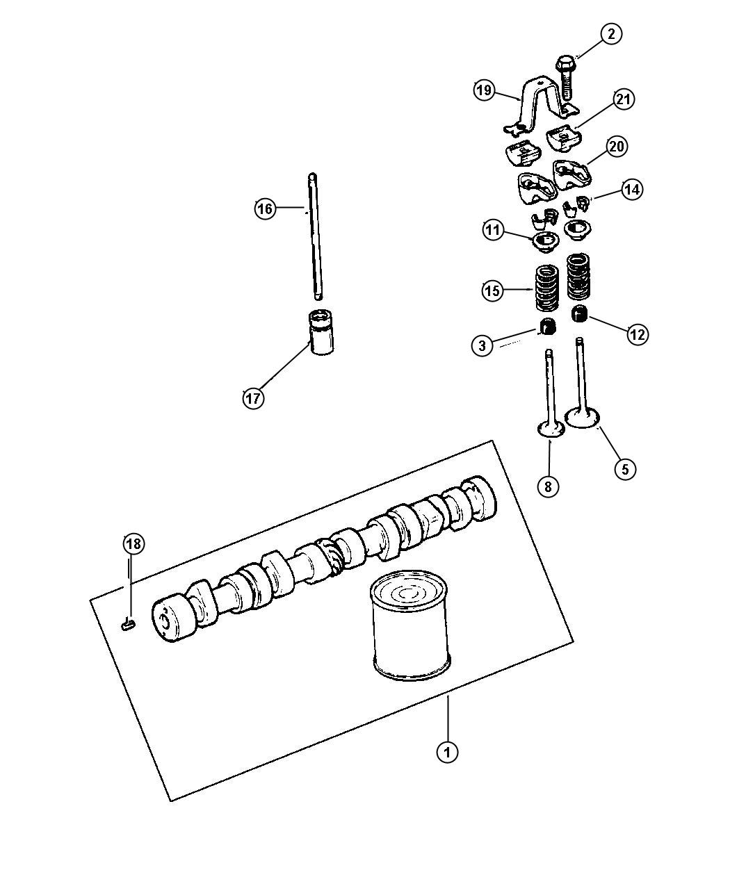 Diagram Camshaft and Valves. for your 1999 Chrysler 300  M 