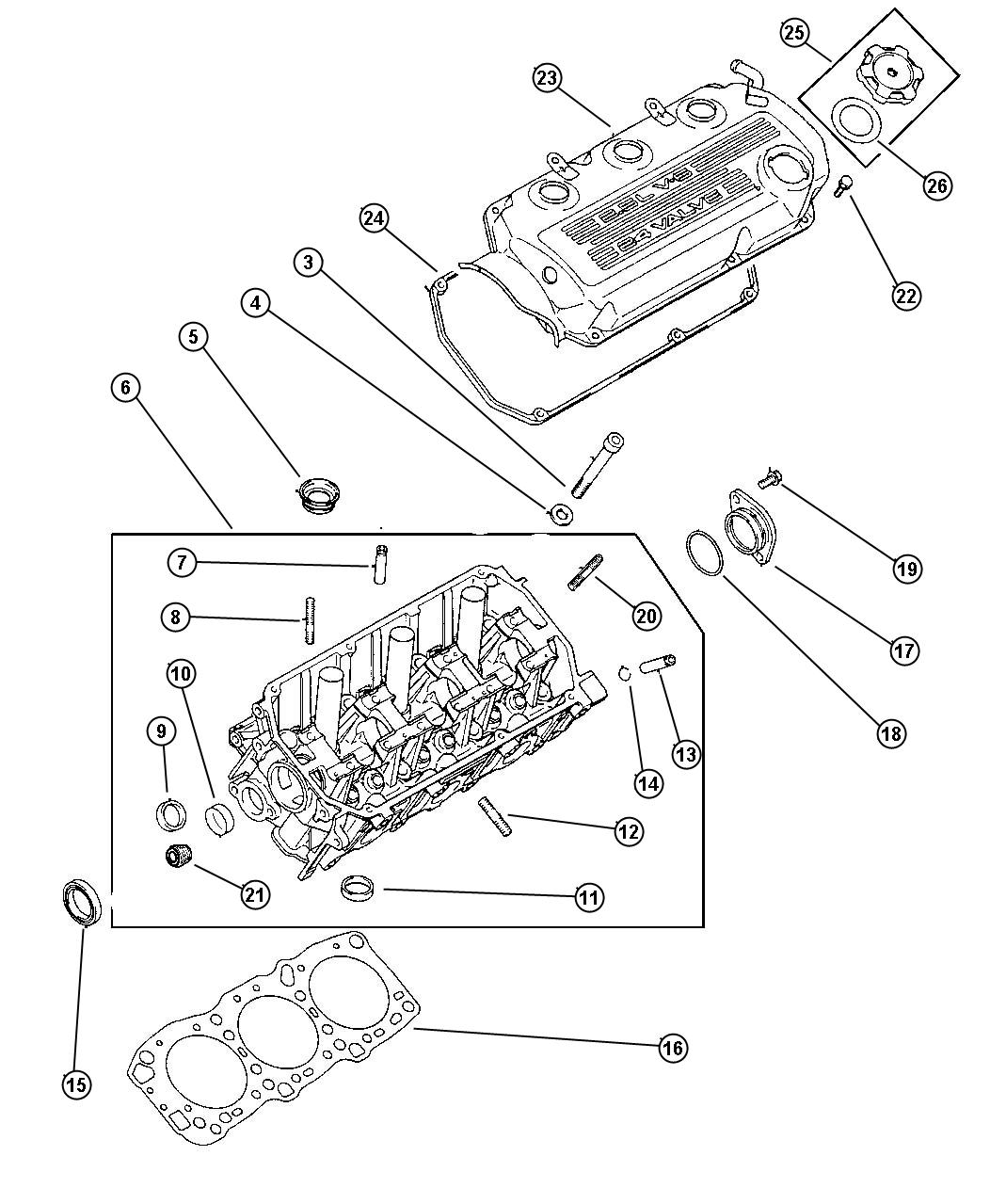 Diagram Cylinder Head 2.5L V - 6 SOHC (EEB). for your Chrysler 300  M