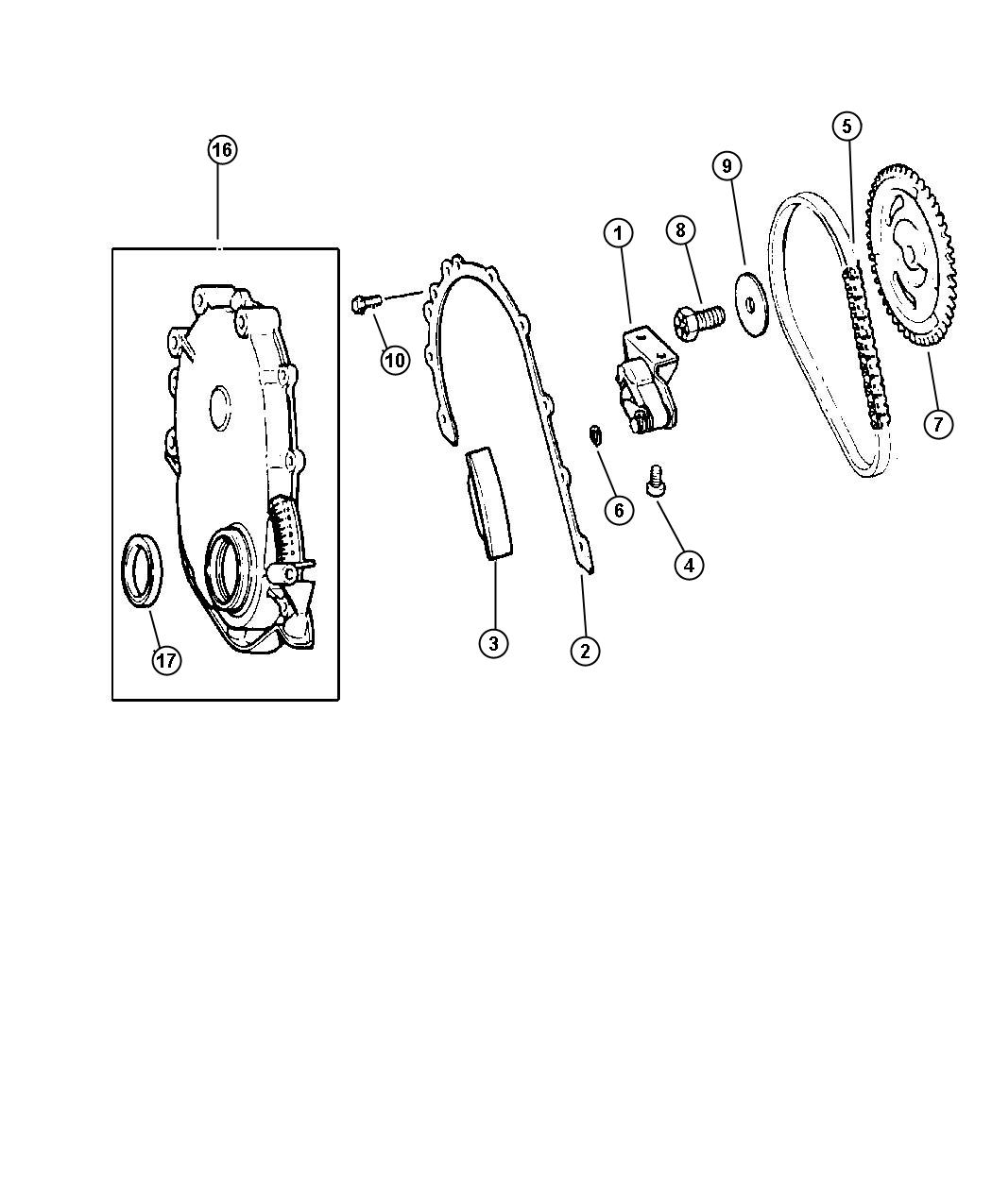 Diagram Timing Cover. for your Jeep