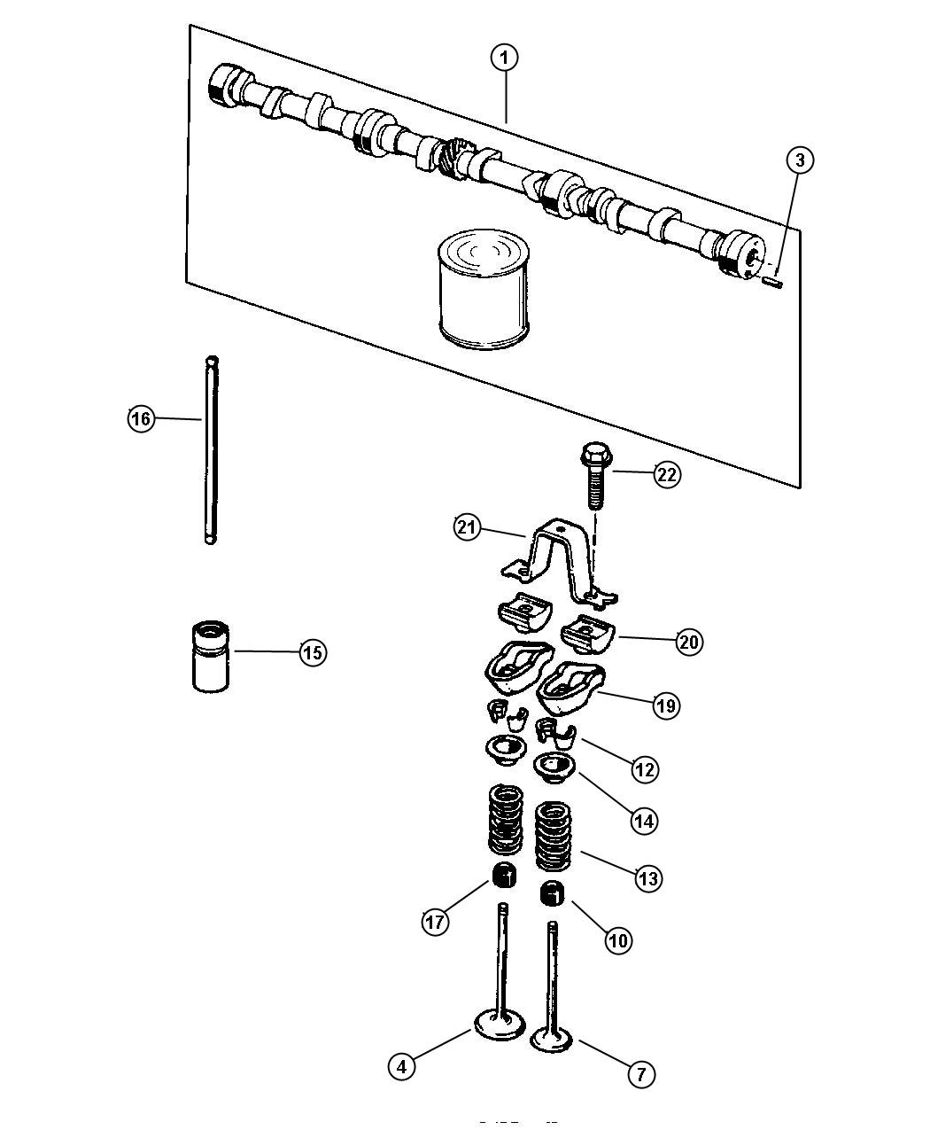 Diagram Camshaft and Valves. for your 1999 Chrysler 300  M 