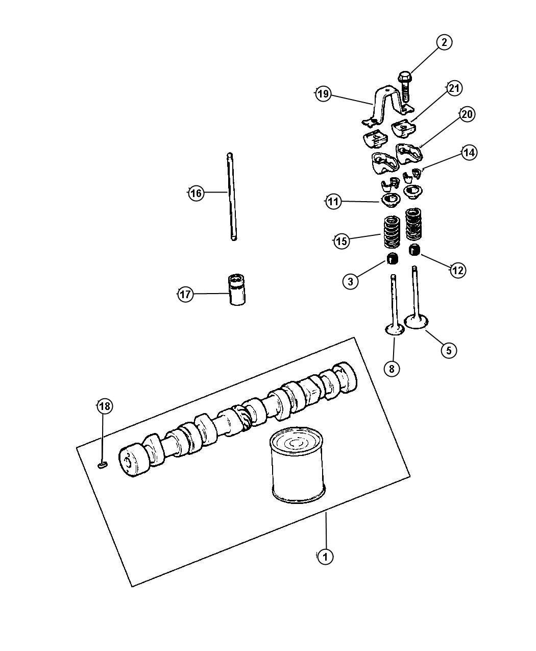 Diagram Camshaft and Valves. for your 1999 Chrysler 300  M 