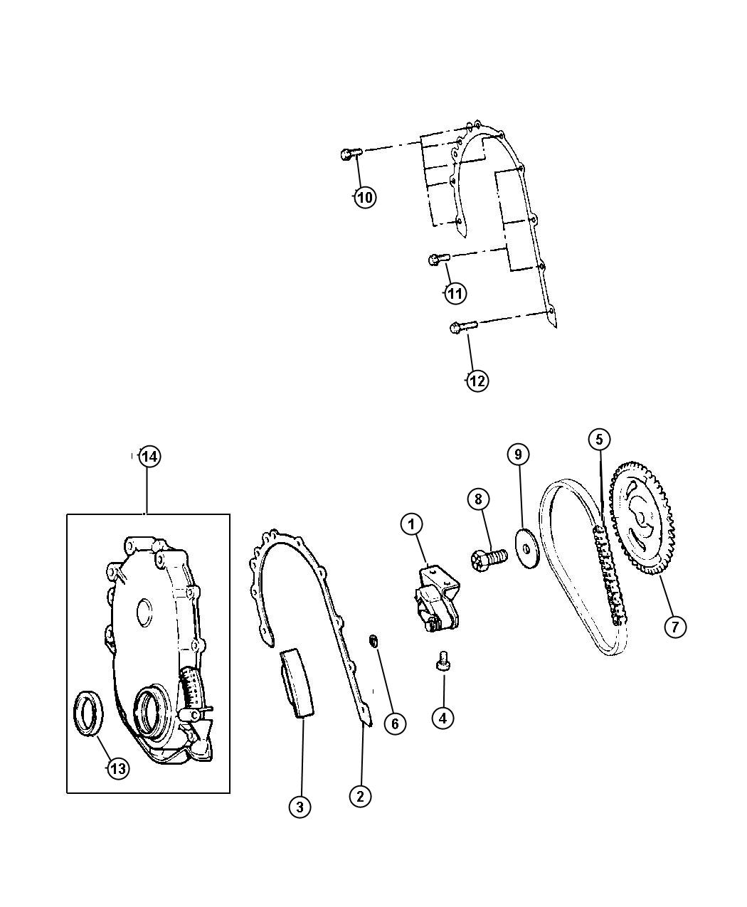 Diagram Timing Cover. for your Jeep