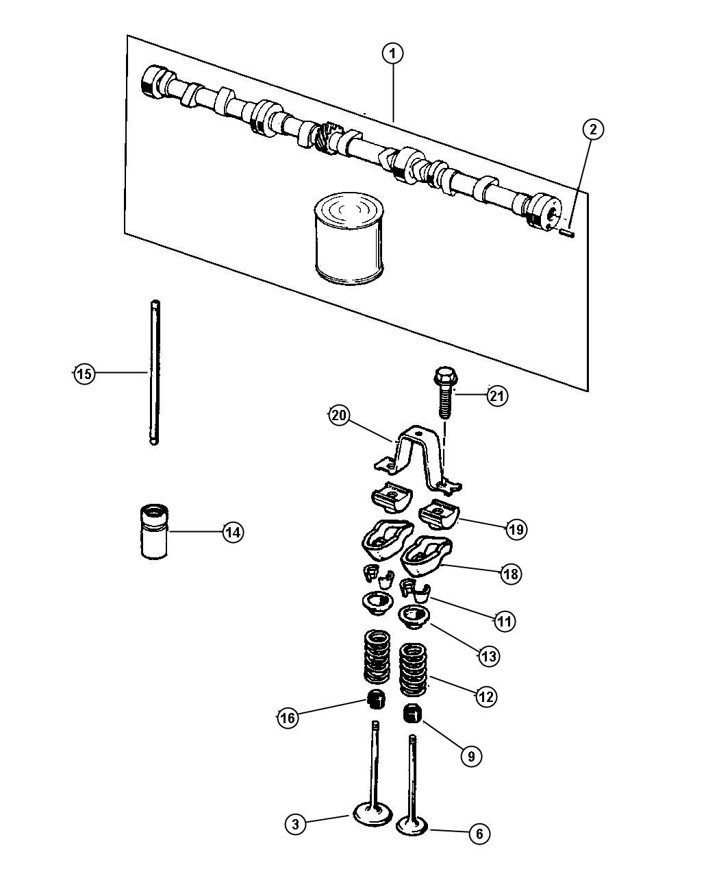 Diagram Camshaft and Valves. for your 2001 Chrysler 300  M 