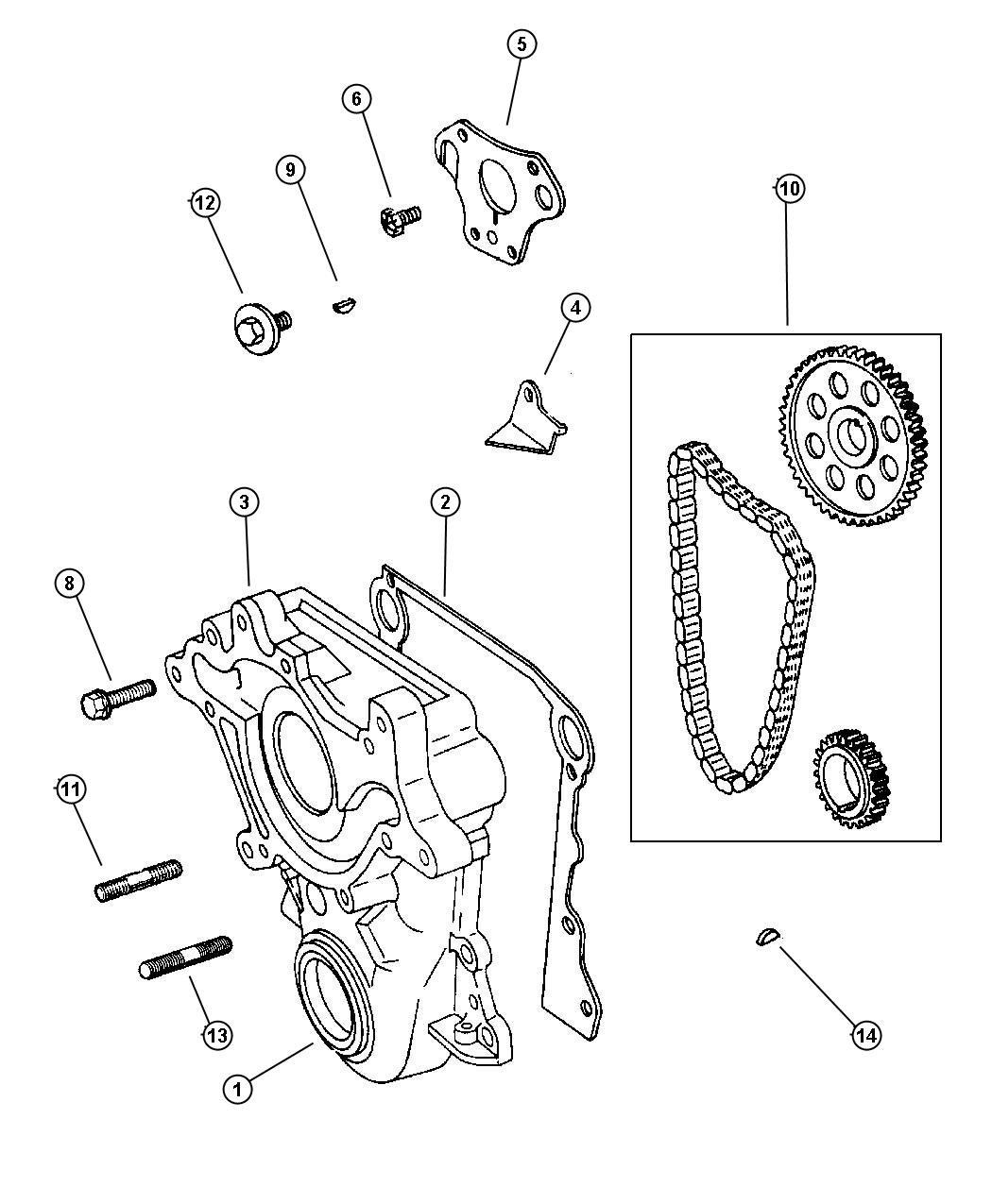 Diagram Timing Gear and Cover. for your Jeep Grand Cherokee  