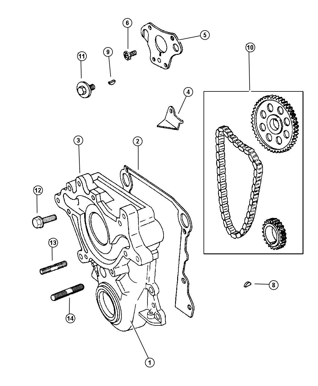 Diagram Timing Cover. for your Jeep Grand Cherokee  