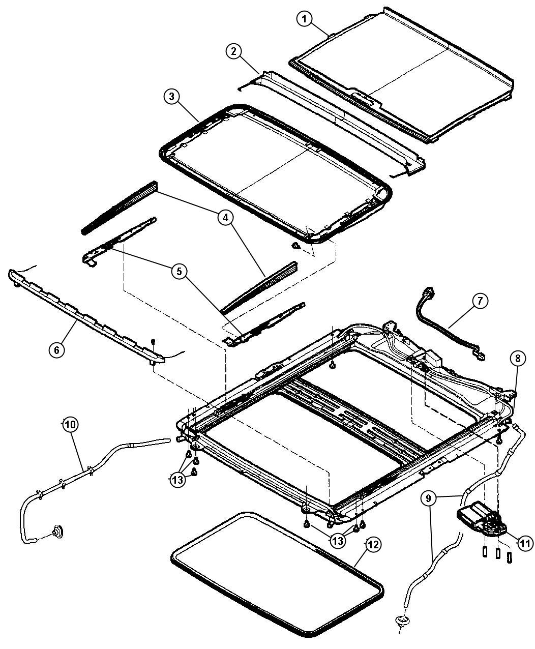 Diagram Sunroof. for your 2005 Dodge Ram 1500   