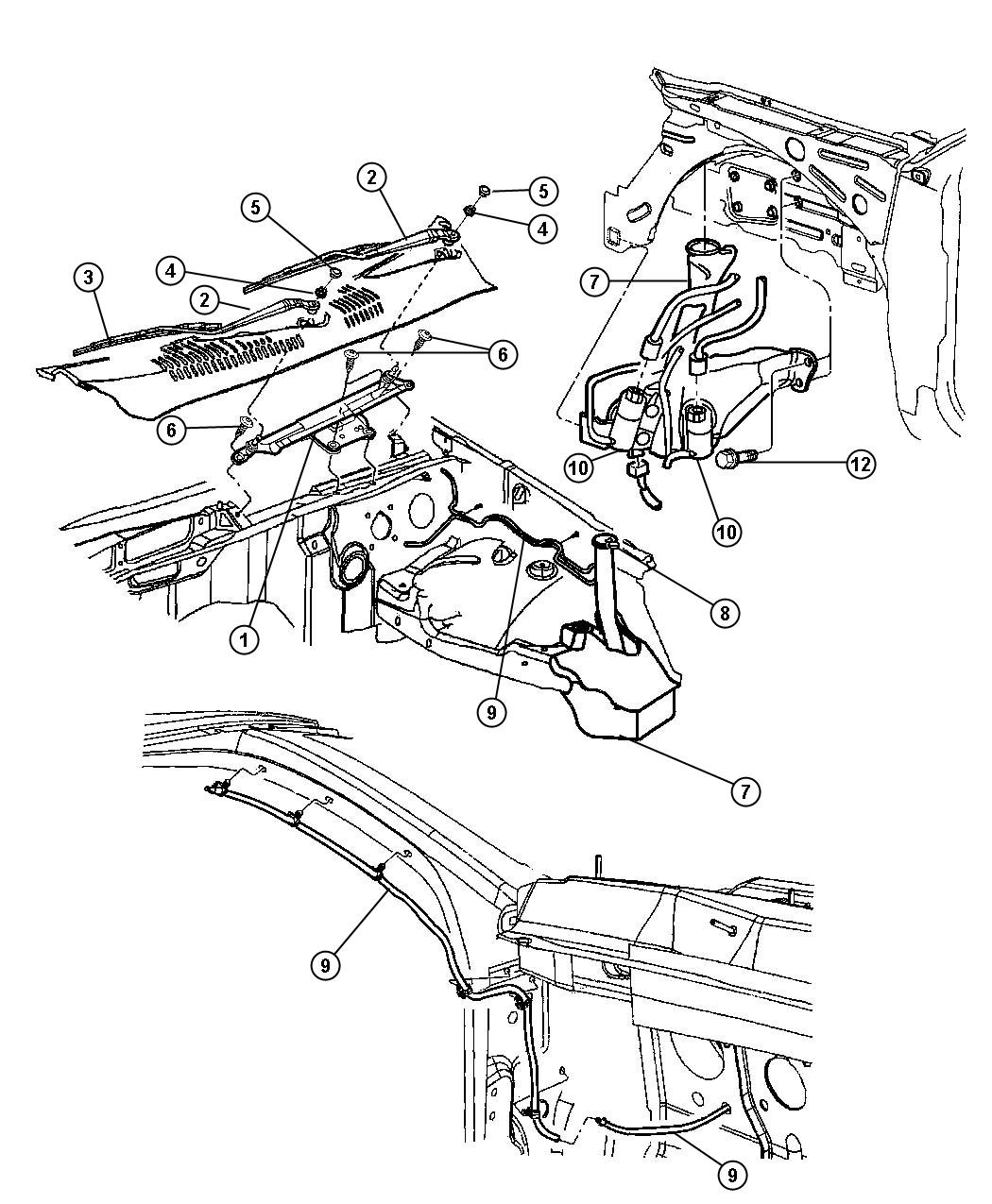 Diagram Windshield Wiper and Washer. for your 2009 Ram 5500   