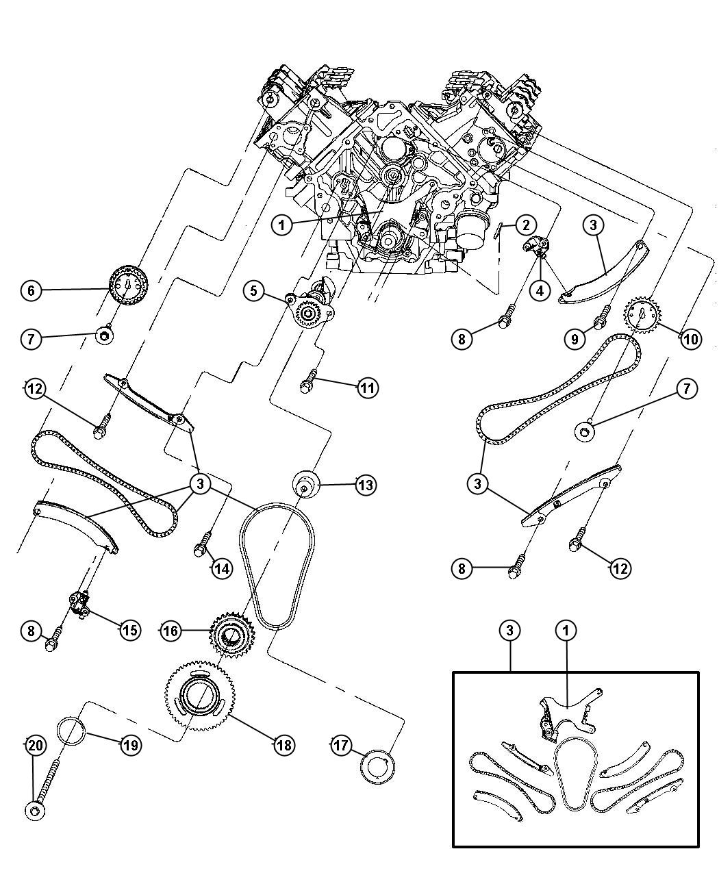 Timing Chain And Guides, 3.7L [Engine - 3.7L V6]. Diagram