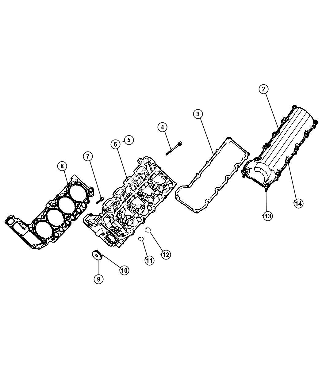 Diagram Cylinder Head, 4.7L, [Engine- 4.7L V8 MPI],[Engine - 4.7L V8 FFV]. for your Dodge