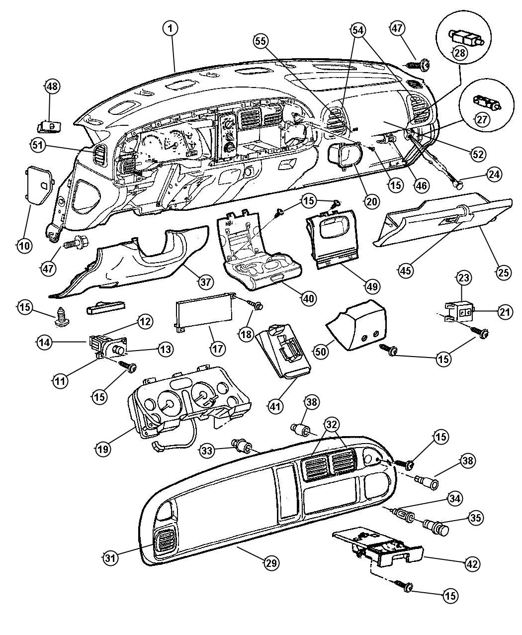 Diagram Instrument Panel. for your 1999 Dodge Dakota   