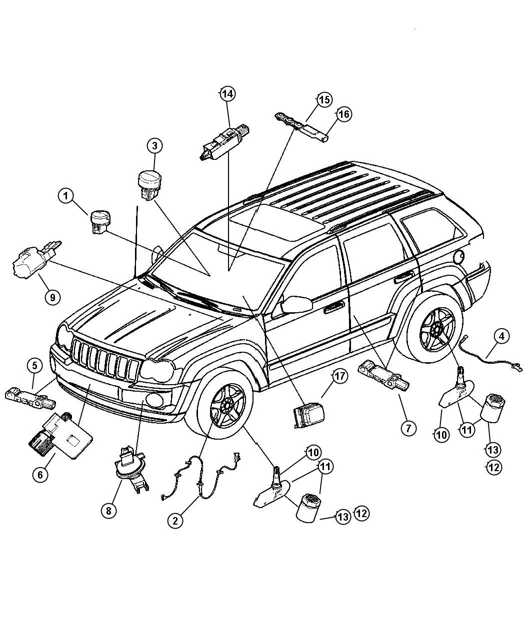 Diagram Sensors Body. for your Jeep