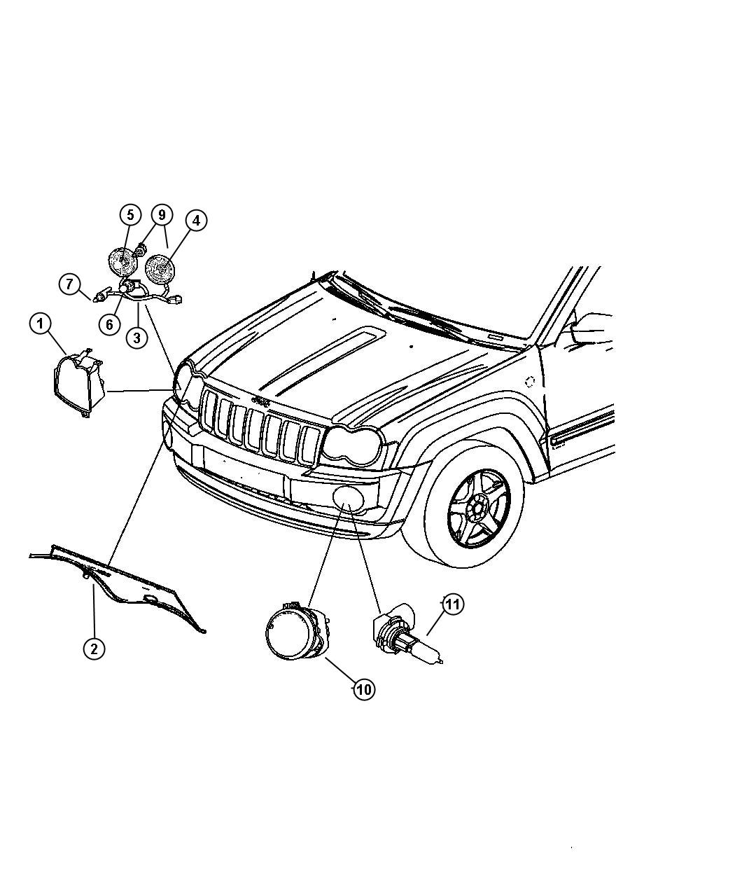 Diagram Lamp - Front End. for your Dodge NITRO  