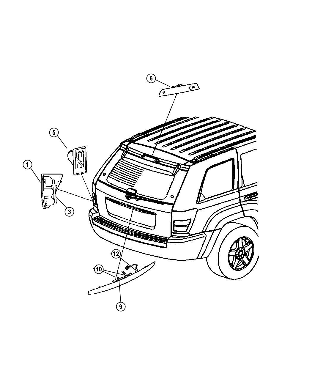 Diagram Lamp - Rear End. for your Jeep