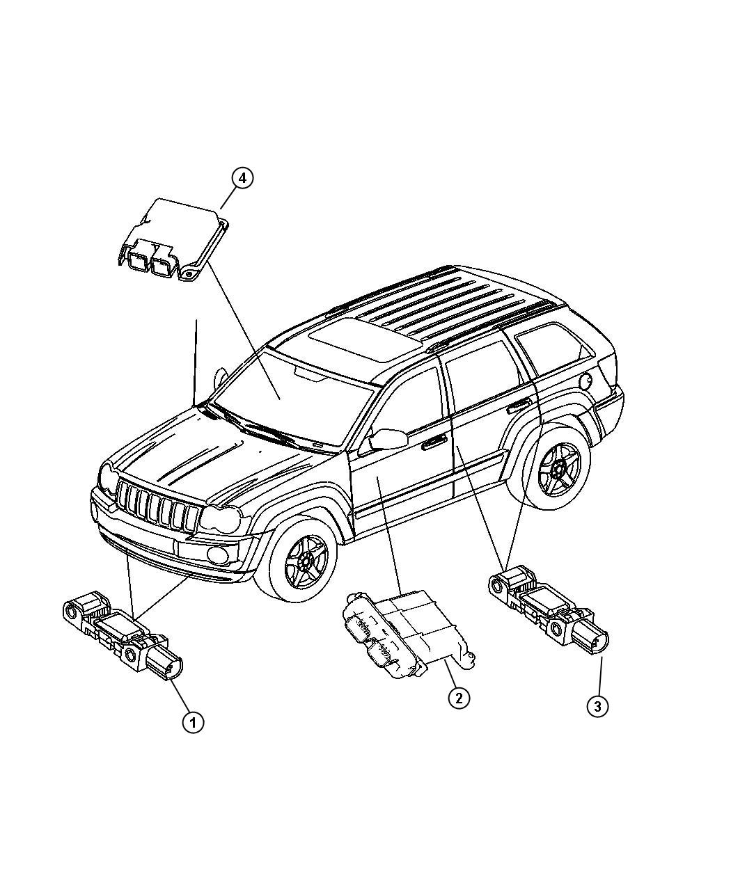 Diagram Air Bag Modules and Sensors. for your Chrysler 300  M