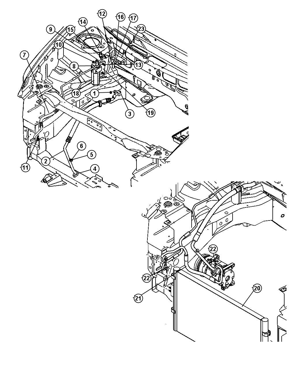 Diagram Plumbing, Air Conditioning,2.4L. for your 2014 Jeep Wrangler   