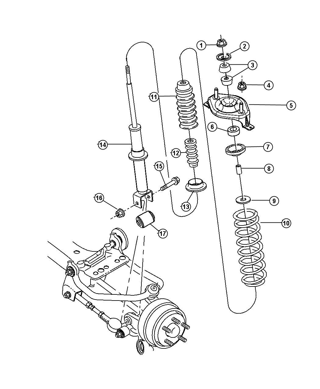 Diagram Shock, Rear. for your 2015 Dodge Grand Caravan   