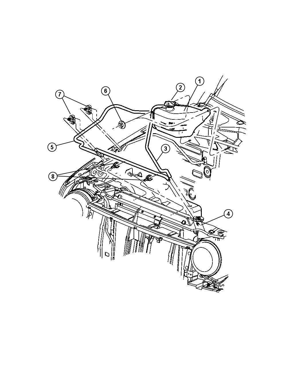 Diagram Coolant Tank, 2.4L Engine. for your Chrysler 300  M