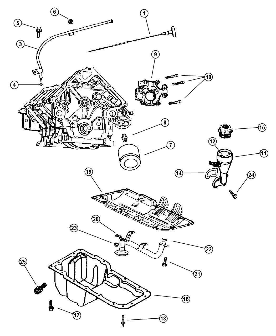 Engine Oiling, 4.7 [Engine- 4.7L V8 MPI]. Diagram