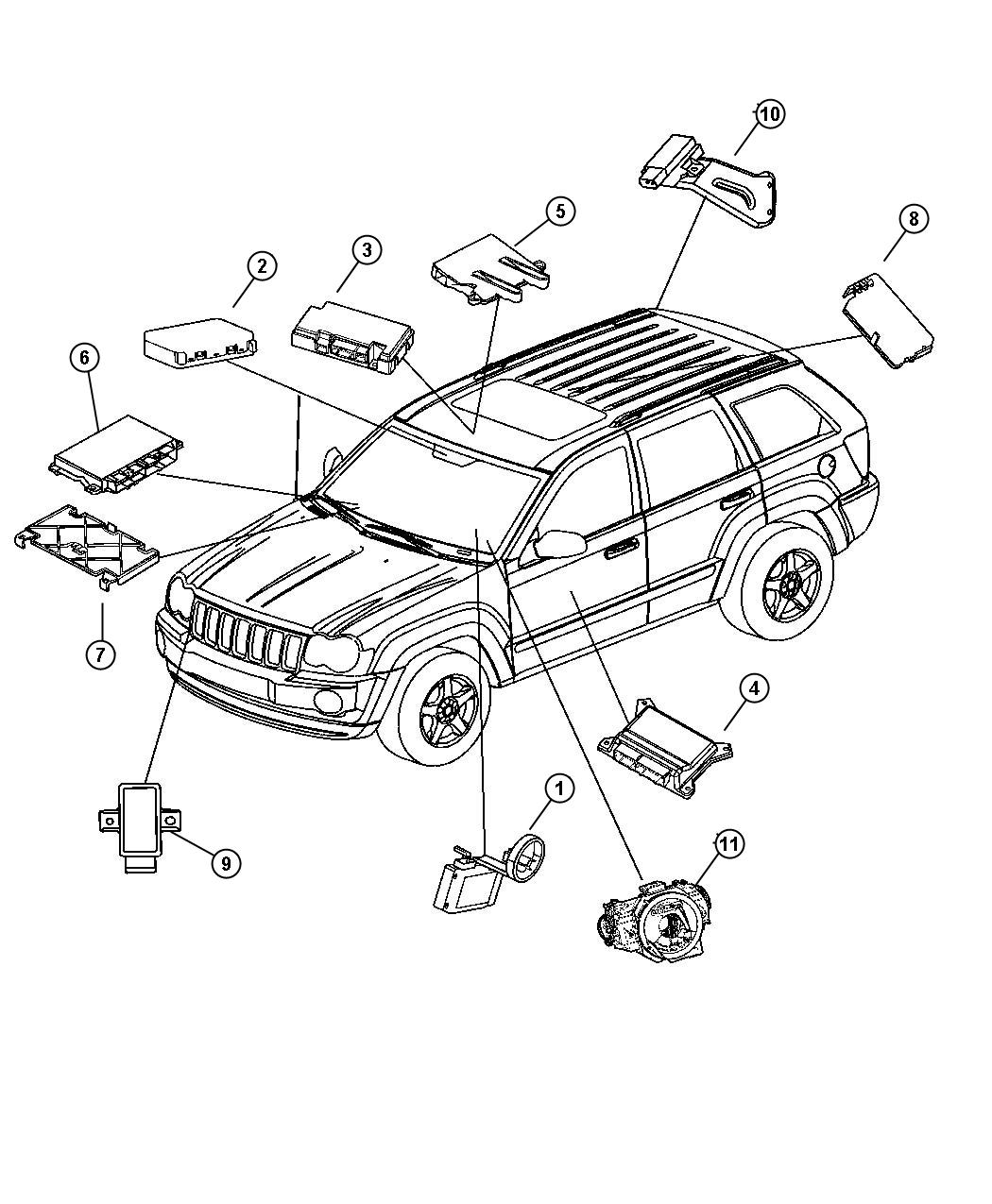 Diagram Modules Body. for your Jeep Grand Cherokee  