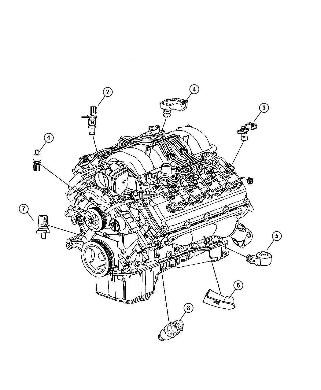 Sensors Engine [5.7L engine]. Diagram