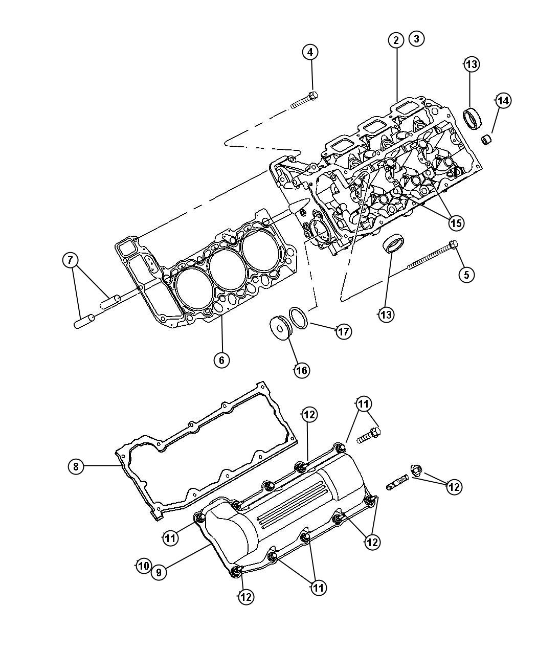 Diagram Cylinder Head 3.7L [Engine - 3.7L V6]. for your 2001 Chrysler 300  M 