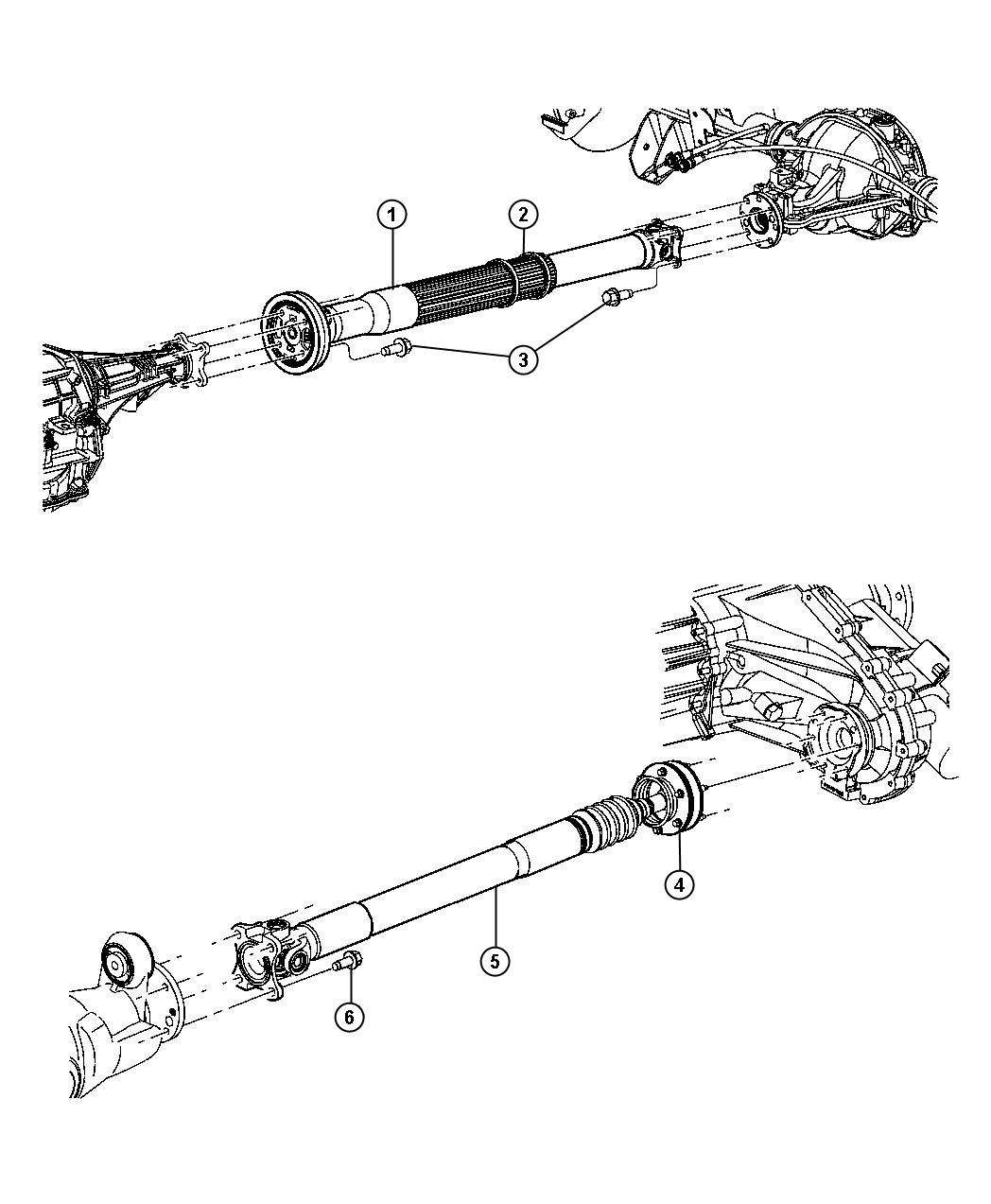 Propeller Shafts,Front and Rear. Diagram