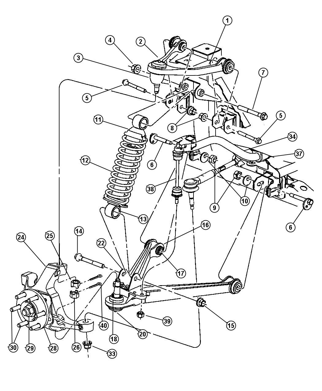 Diagram Suspension, Front. for your Chrysler 300  M