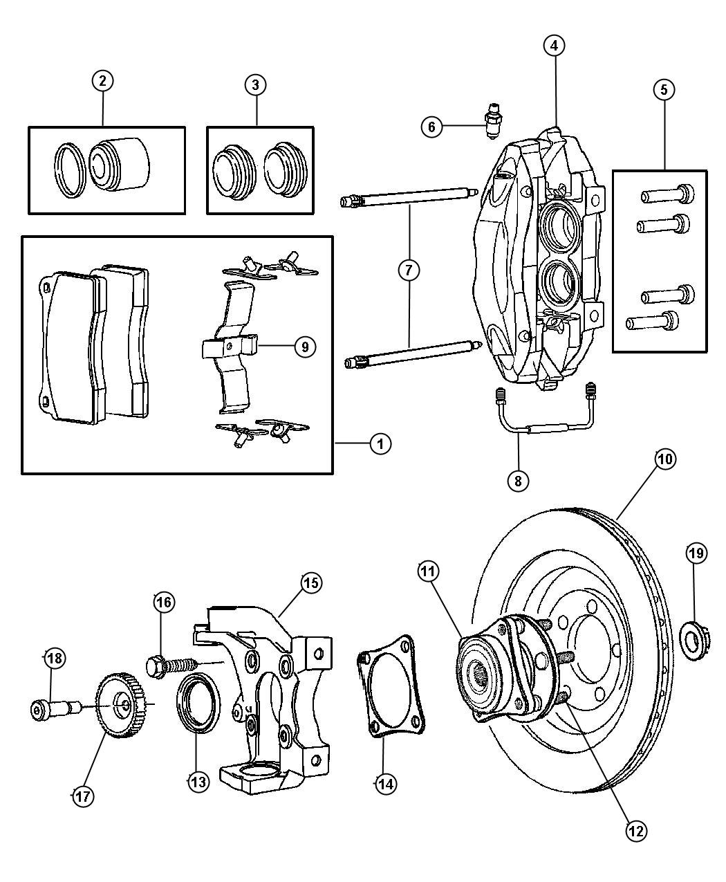 Diagram Brakes, Front. for your Chrysler 300  M