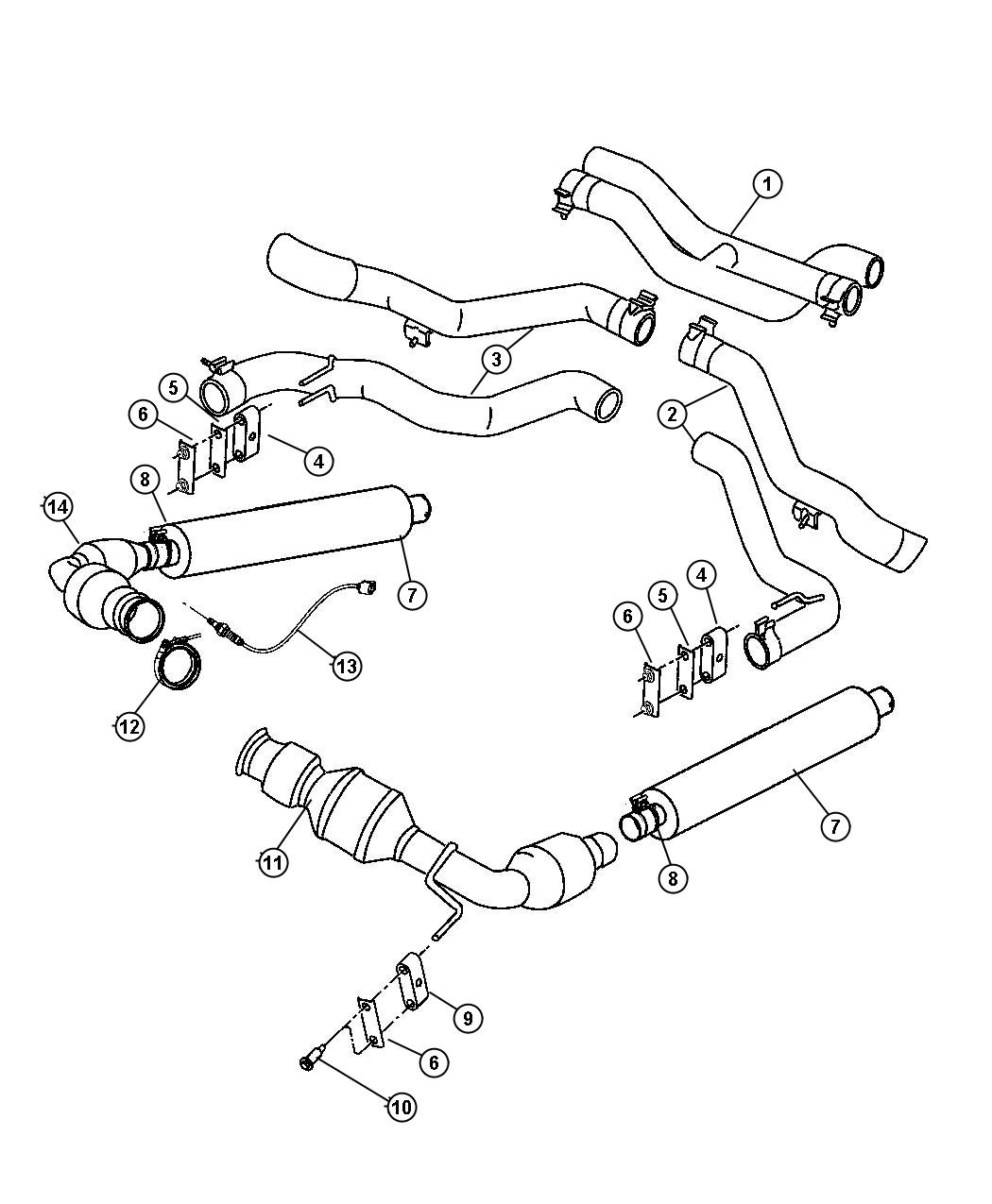 Diagram Exhaust System. for your Dodge