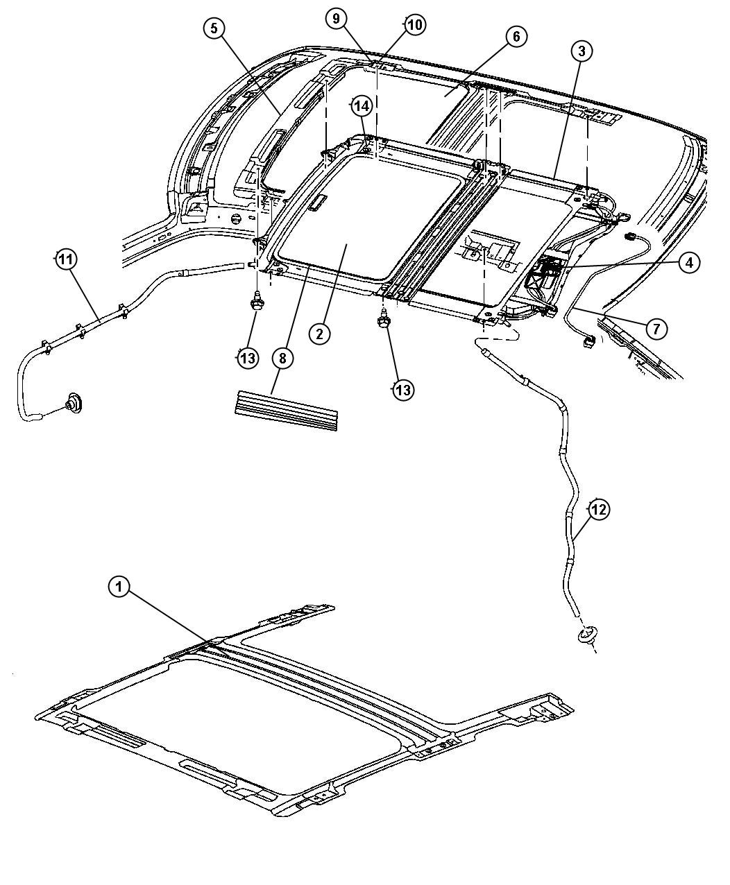 Diagram Sunroof. for your Jeep Grand Cherokee  