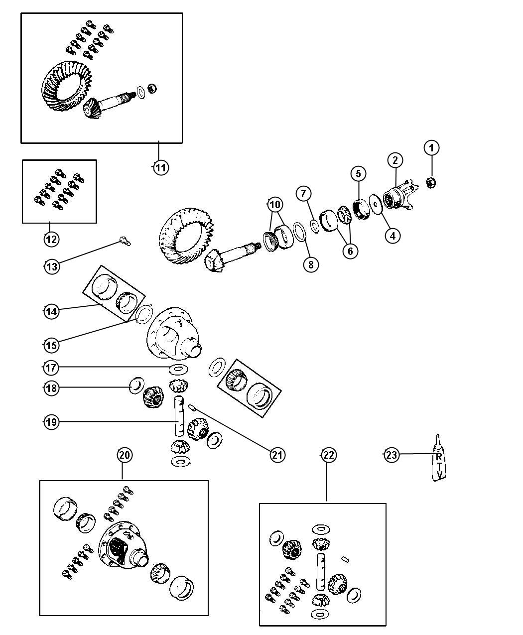 Diagram Differential,Front Axle. for your Jeep Liberty  